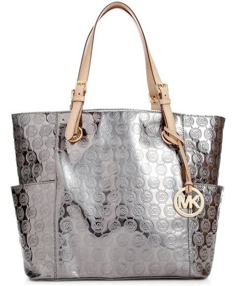 michael kors bag silver hardware|Michael Kors metallic silver handbags.